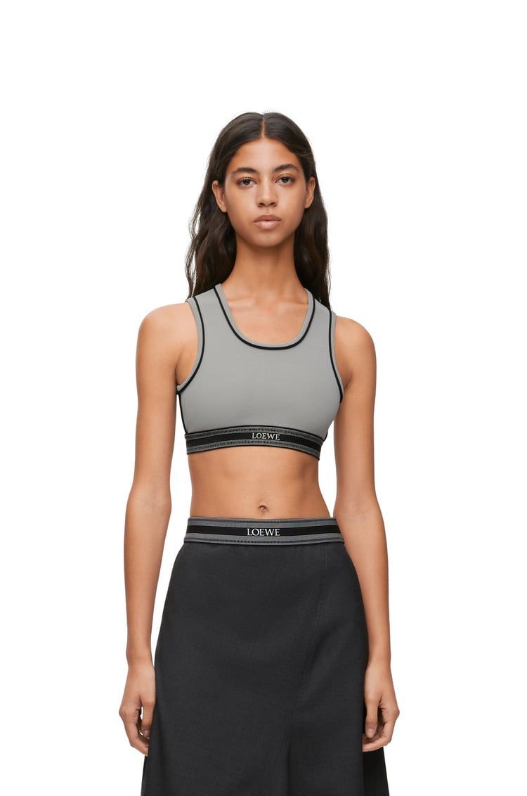 Cropped tank top in viscose blend