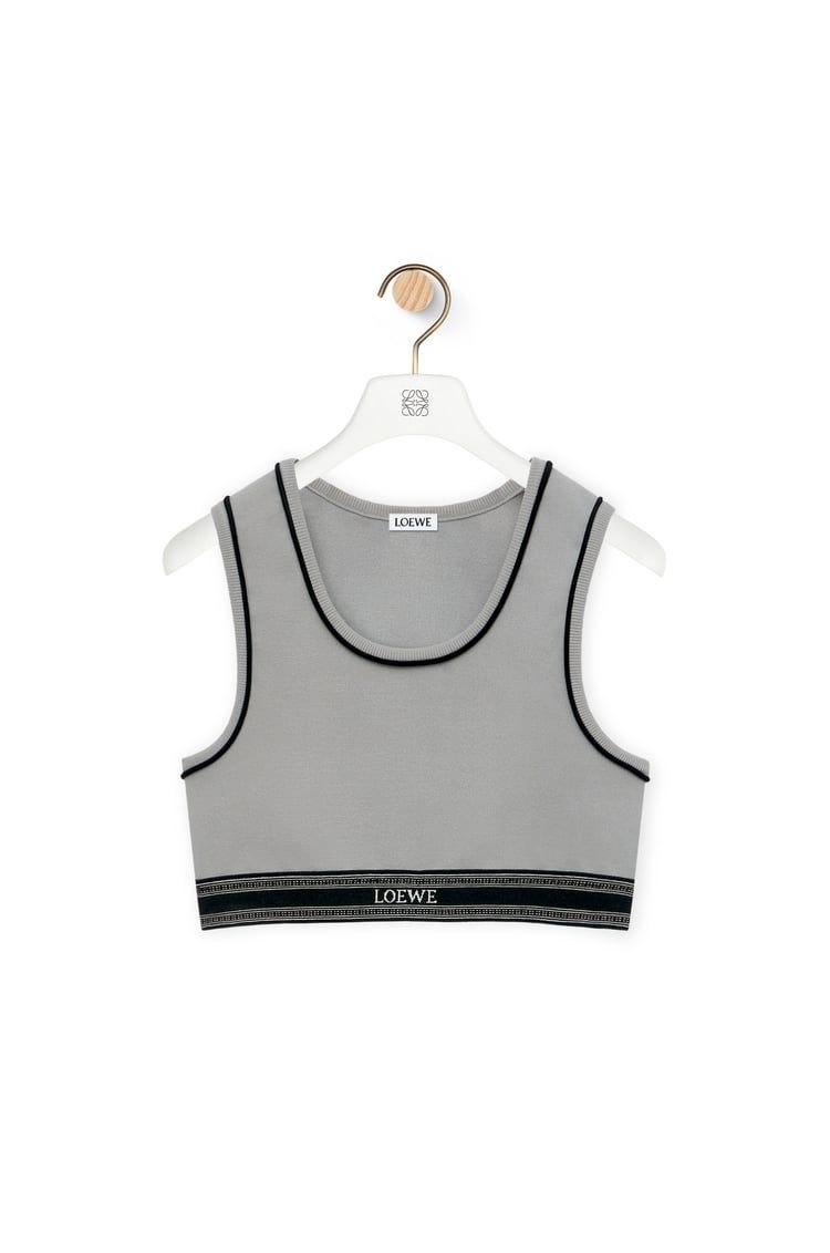 Cropped tank top in viscose blend
