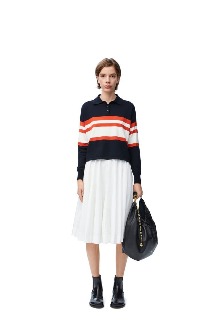Polo sweater in cotton