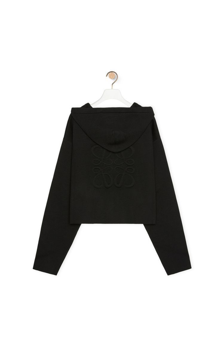Anagram zip-up hoodie in wool