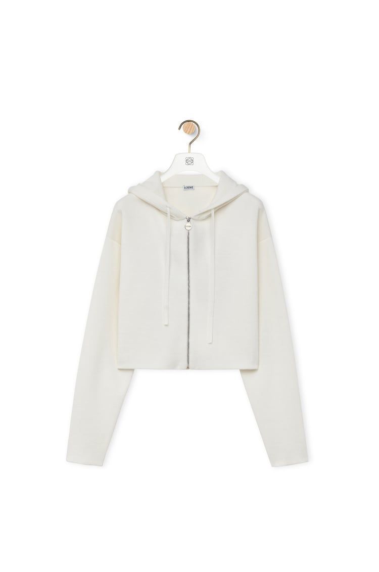 Anagram zip-up hoodie in wool