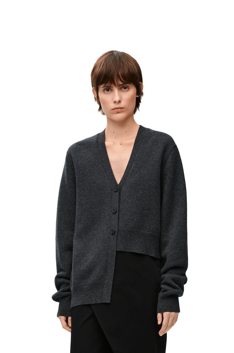 Asymmetric cardigan in cashmere