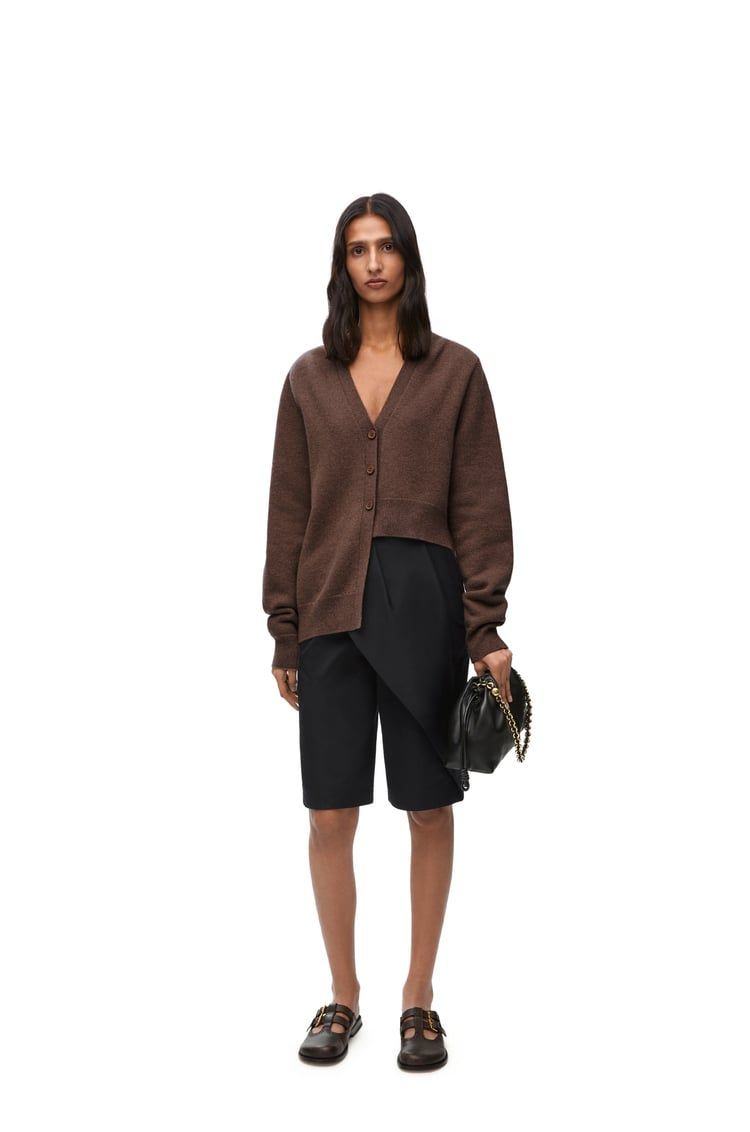 Asymmetric cardigan in cashmere