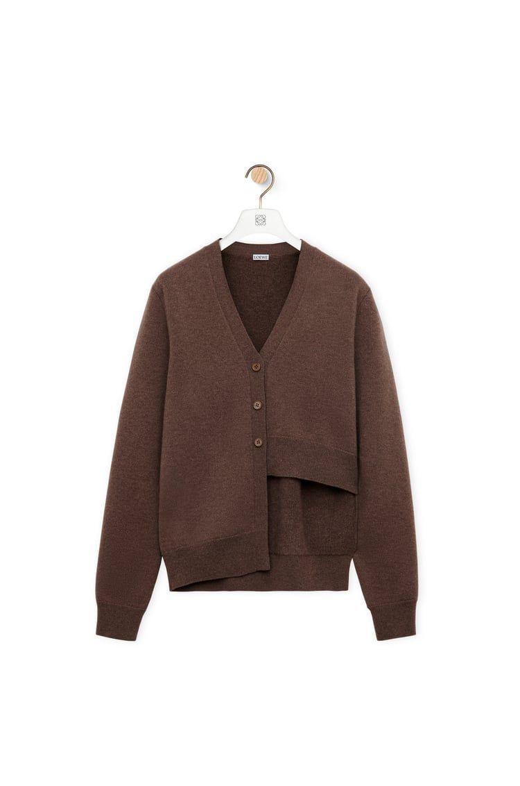 Asymmetric cardigan in cashmere