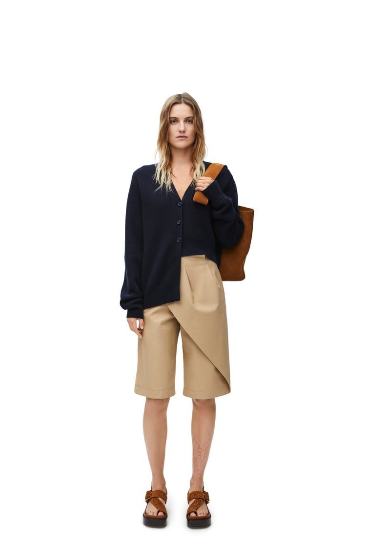 Asymmetric cardigan in cashmere