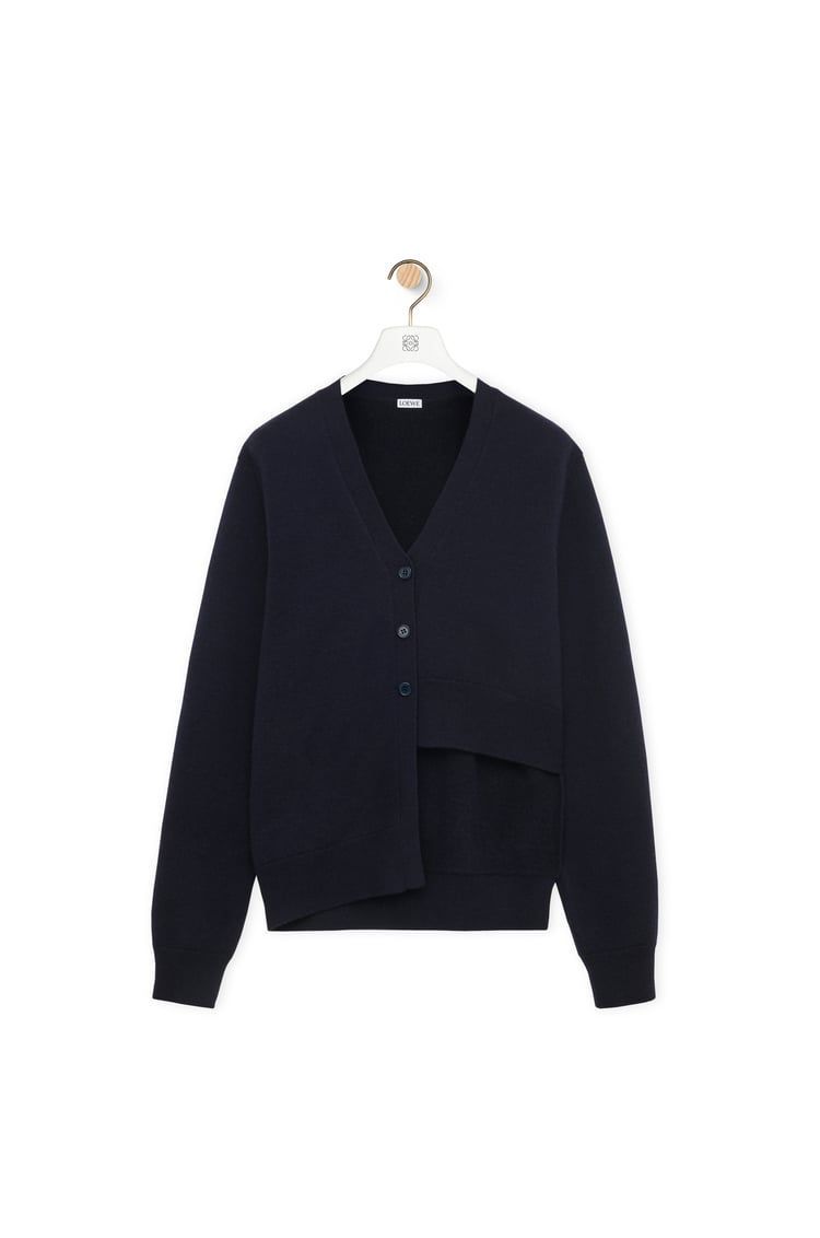 Asymmetric cardigan in cashmere