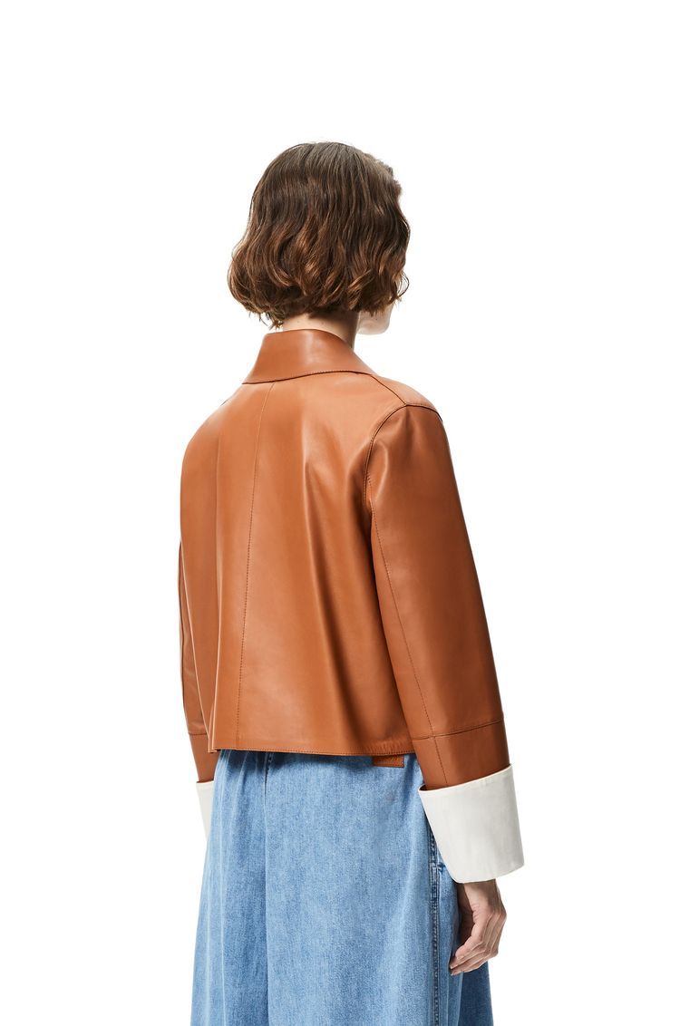 Turn-up jacket in nappa lambskin