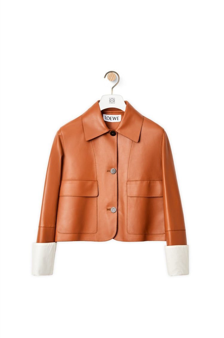 Turn-up jacket in nappa lambskin