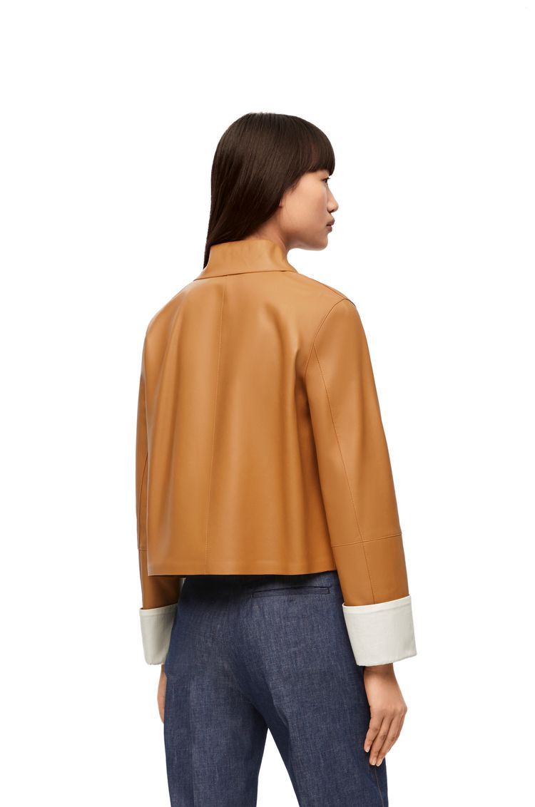 Turn-up jacket in nappa lambskin