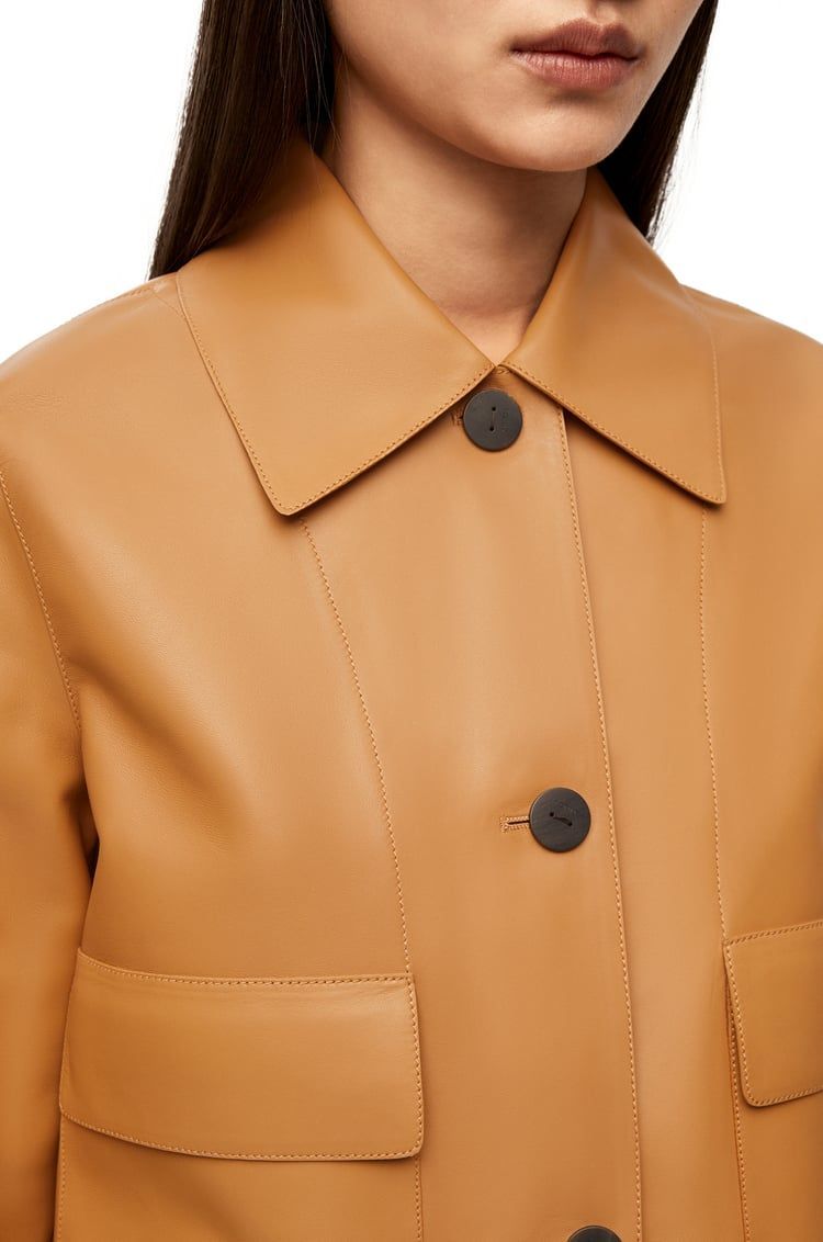 Turn-up jacket in nappa lambskin