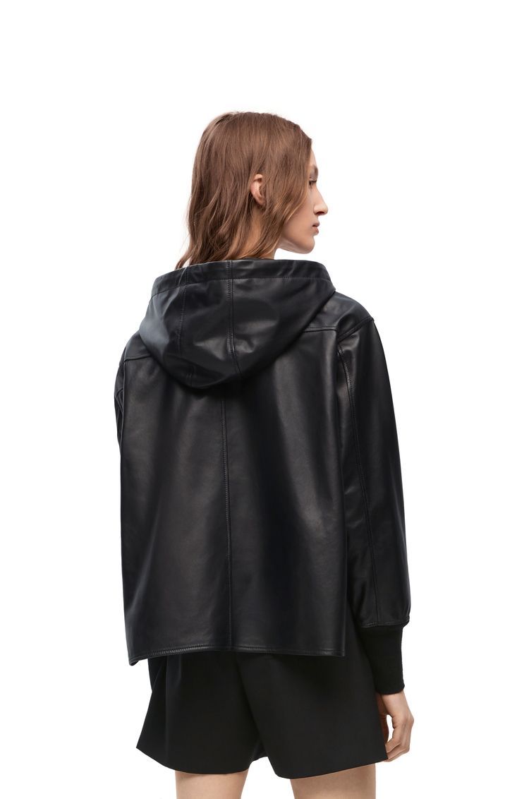 Hooded jacket in nappa lambskin