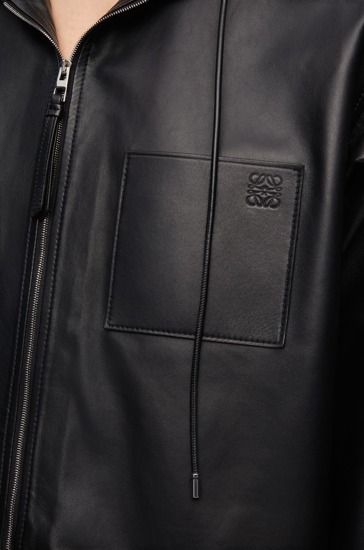 Hooded jacket in nappa lambskin