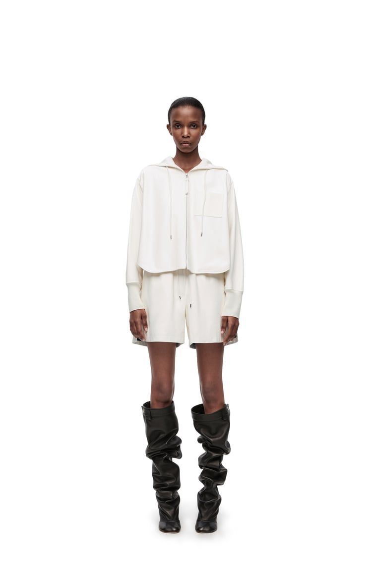 Hooded jacket in nappa lambskin