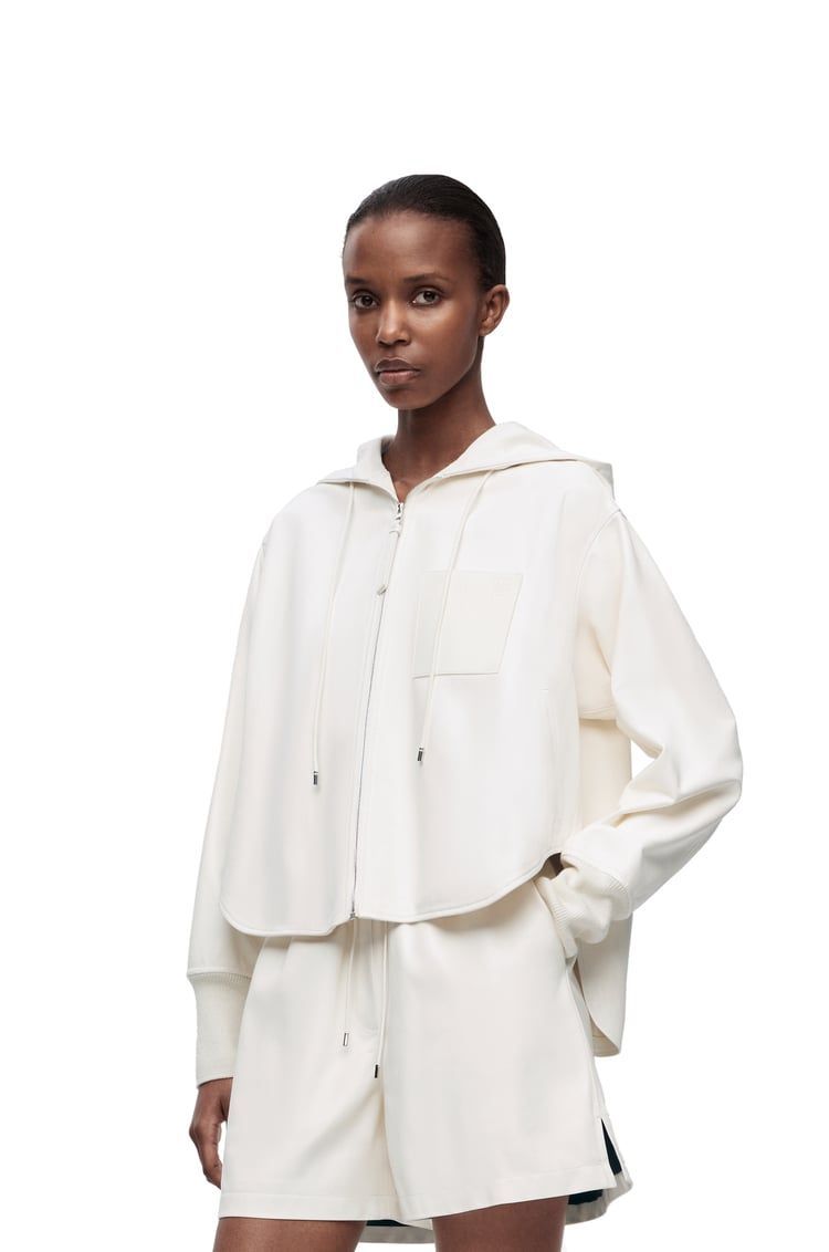 Hooded jacket in nappa lambskin