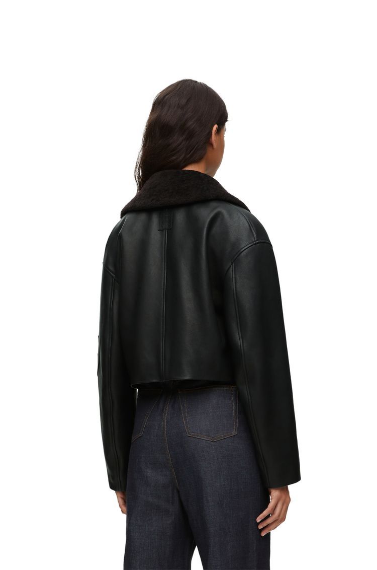 Cropped jacket in nappa lambskin