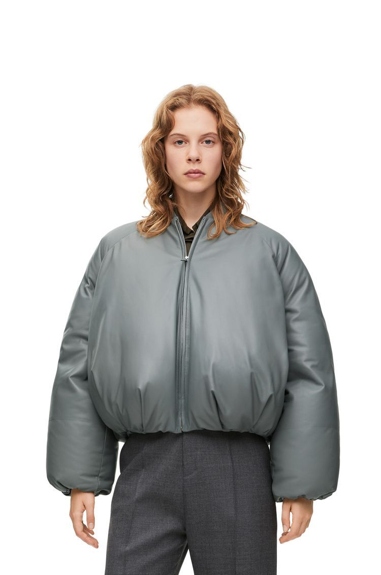 Padded bomber jacket in nappa lambskin