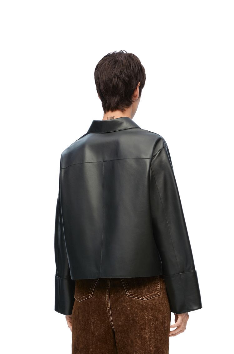Turn-up jacket in nappa lambskin