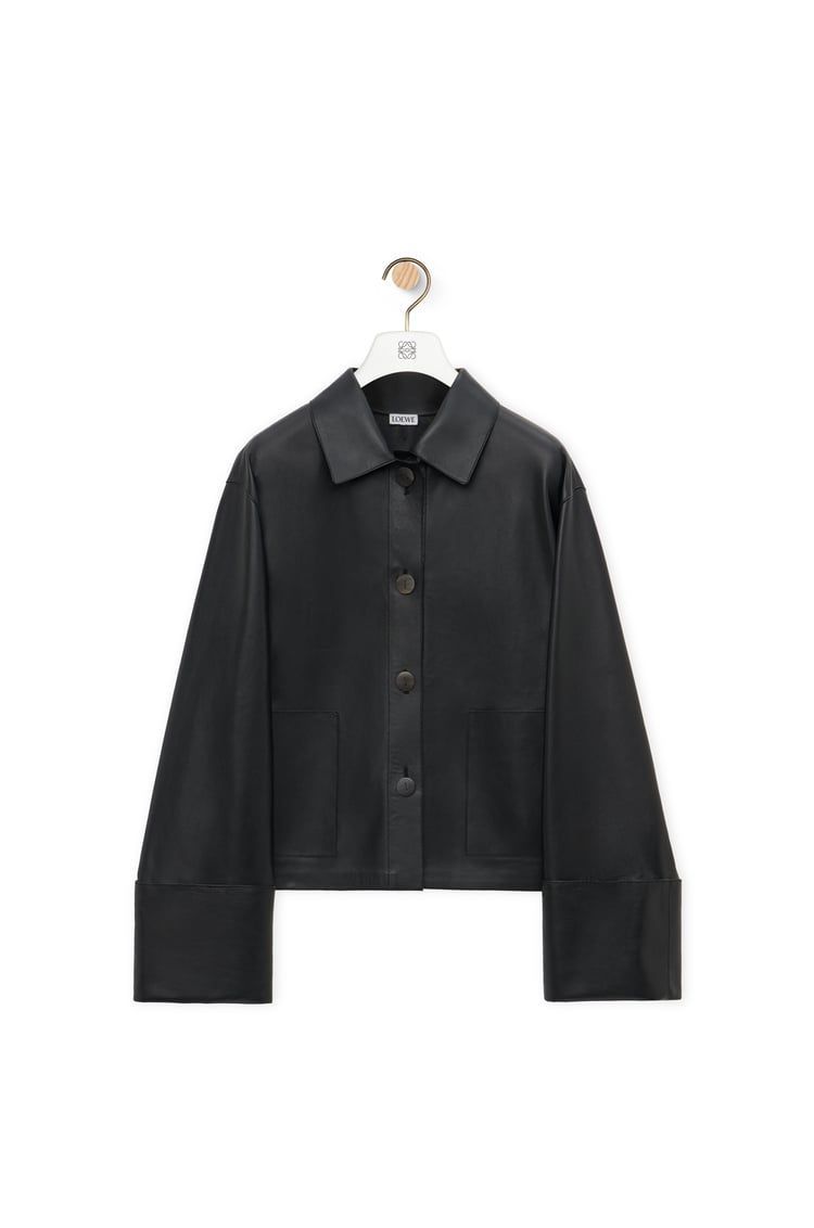 Turn-up jacket in nappa lambskin