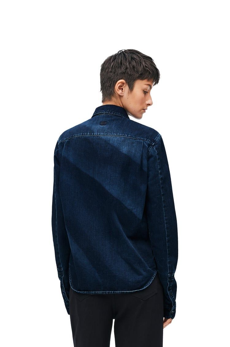 Pleated shirt in denim