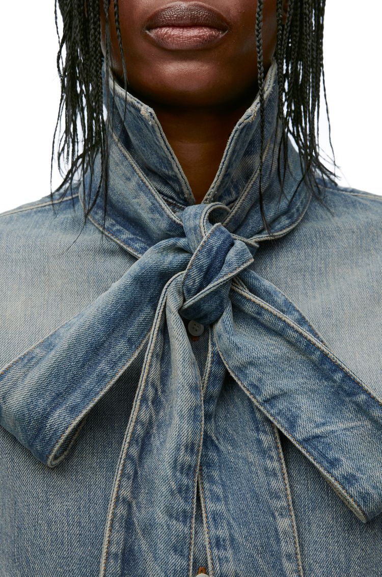 Bow shirt in denim