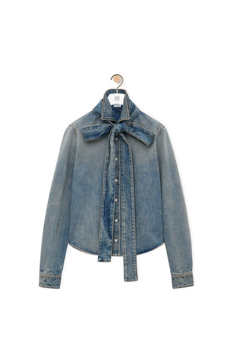 Bow shirt in denim