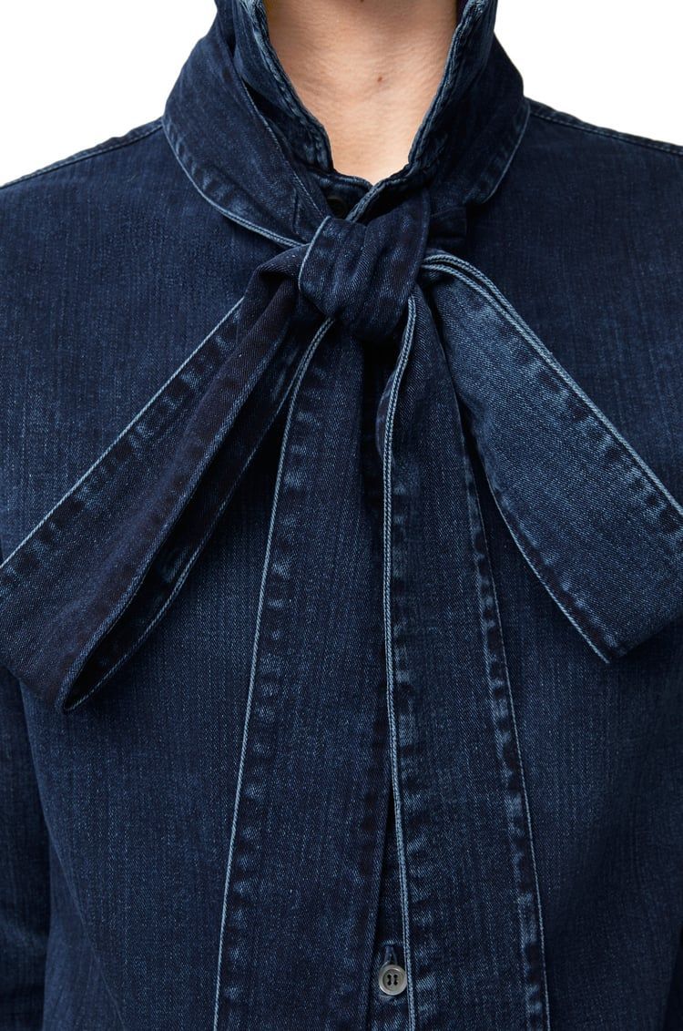Bow shirt in denim