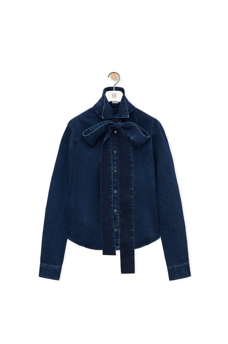 Bow shirt in denim