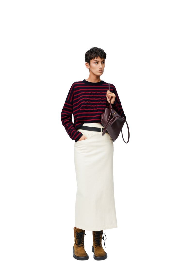 Deconstructed skirt in denim