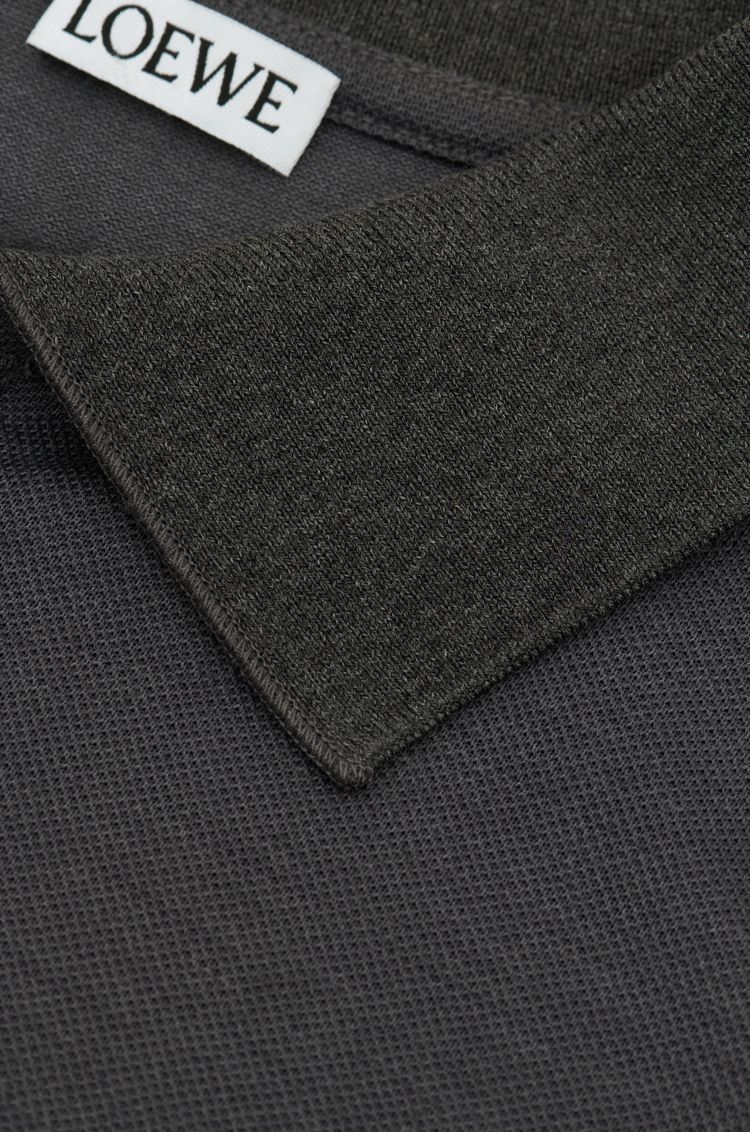 Cropped polo in silk and cotton
