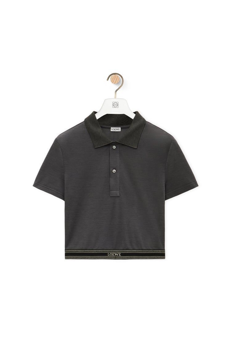 Cropped polo in silk and cotton