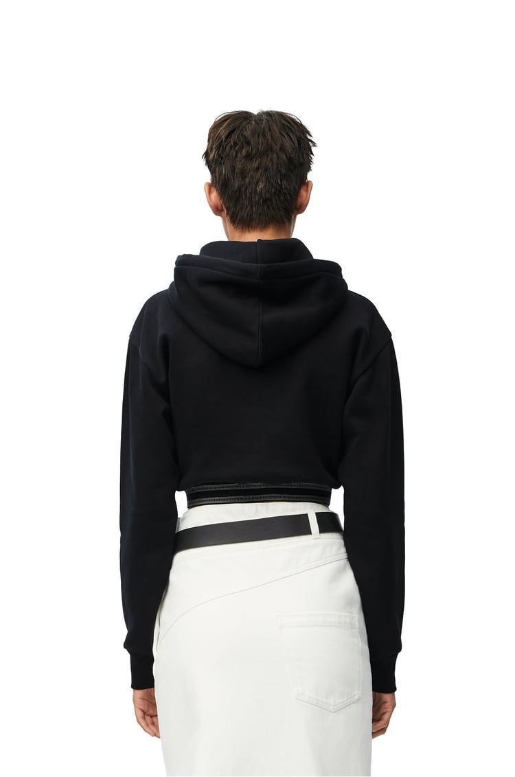 Cropped hoodie in cotton and cashmere