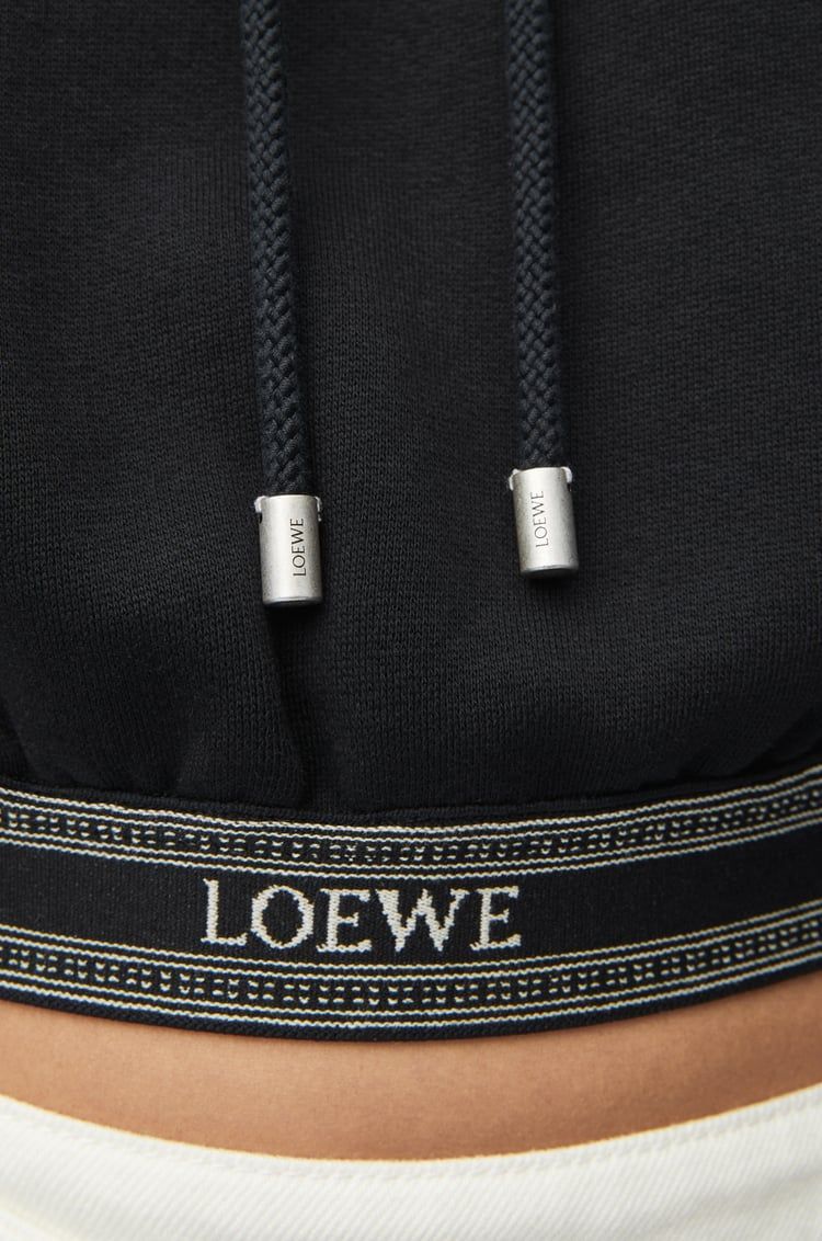 Cropped hoodie in cotton and cashmere