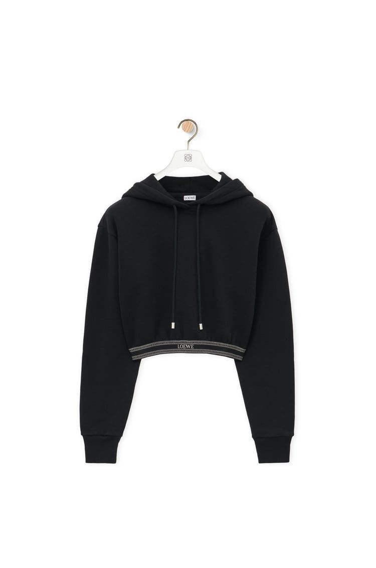 Cropped hoodie in cotton and cashmere