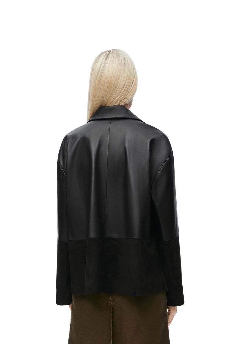 Pyjama blouse in nappa lambskin and suede goatskin