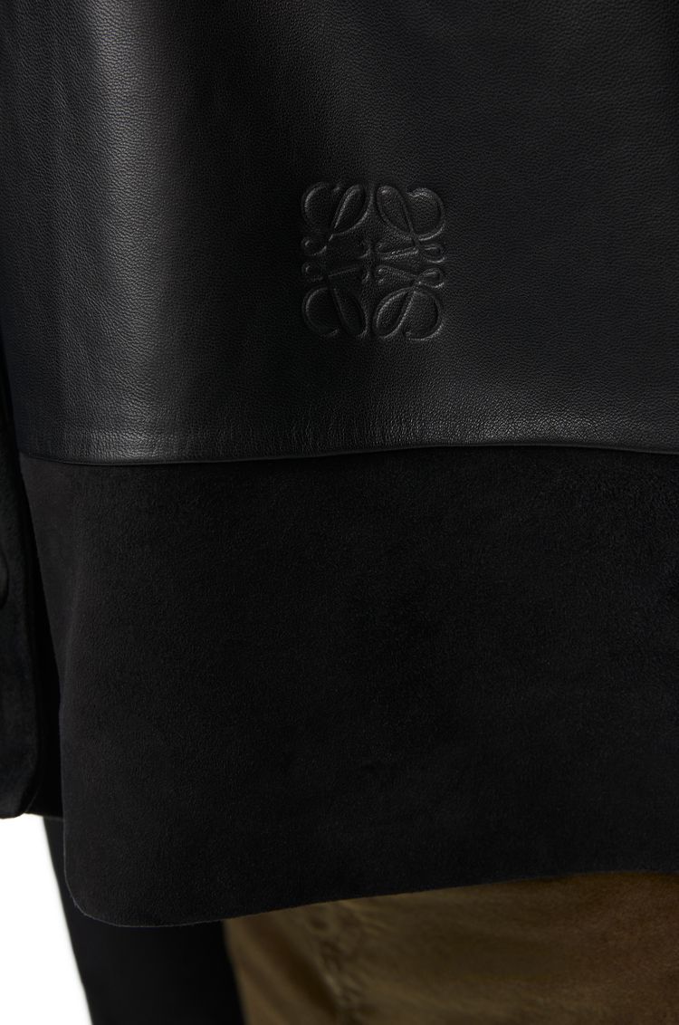 Pyjama blouse in nappa lambskin and suede goatskin