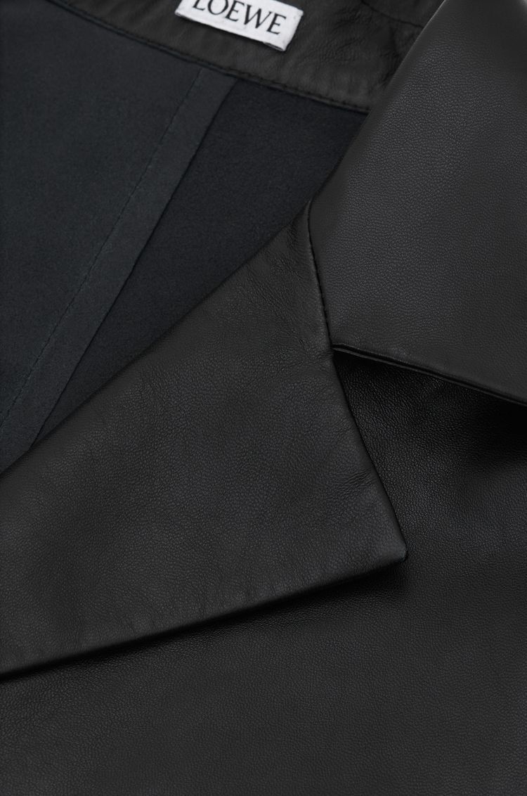 Pyjama blouse in nappa lambskin and suede goatskin