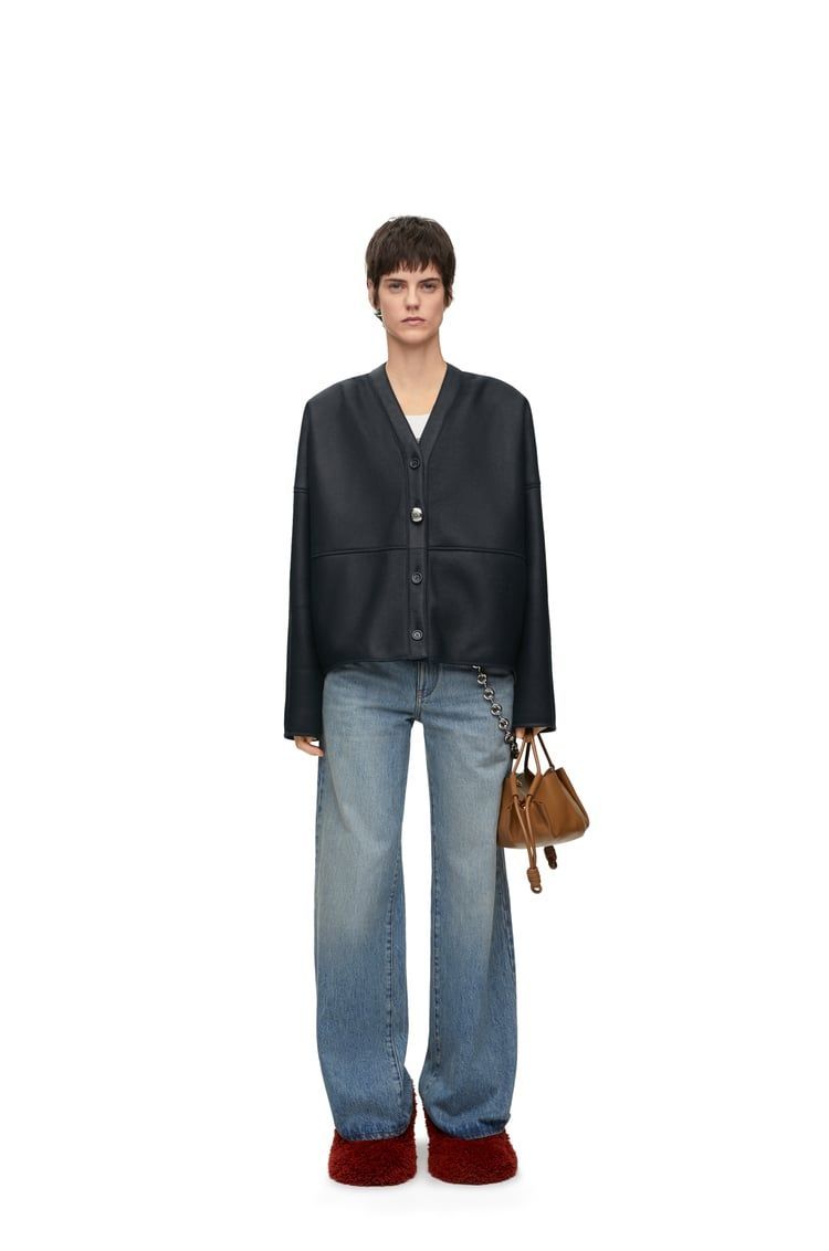 Cardigan in shearling