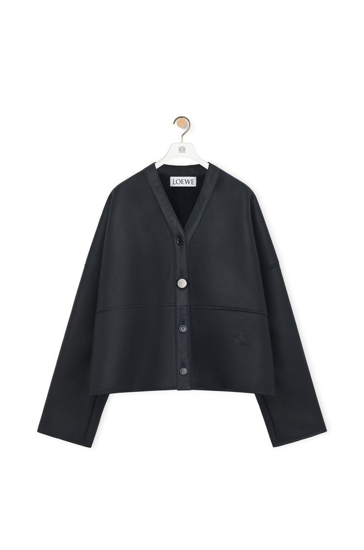 Cardigan in shearling