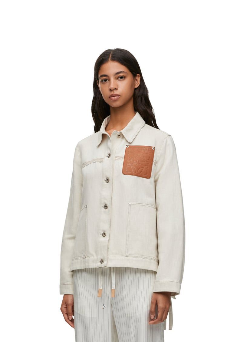 Workwear jacket in cotton and linen
