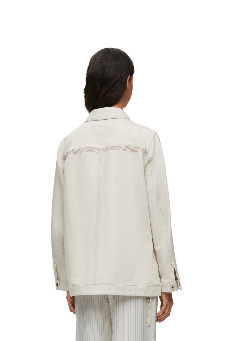 Workwear jacket in cotton and linen