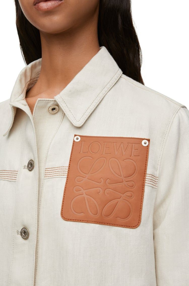 Workwear jacket in cotton and linen