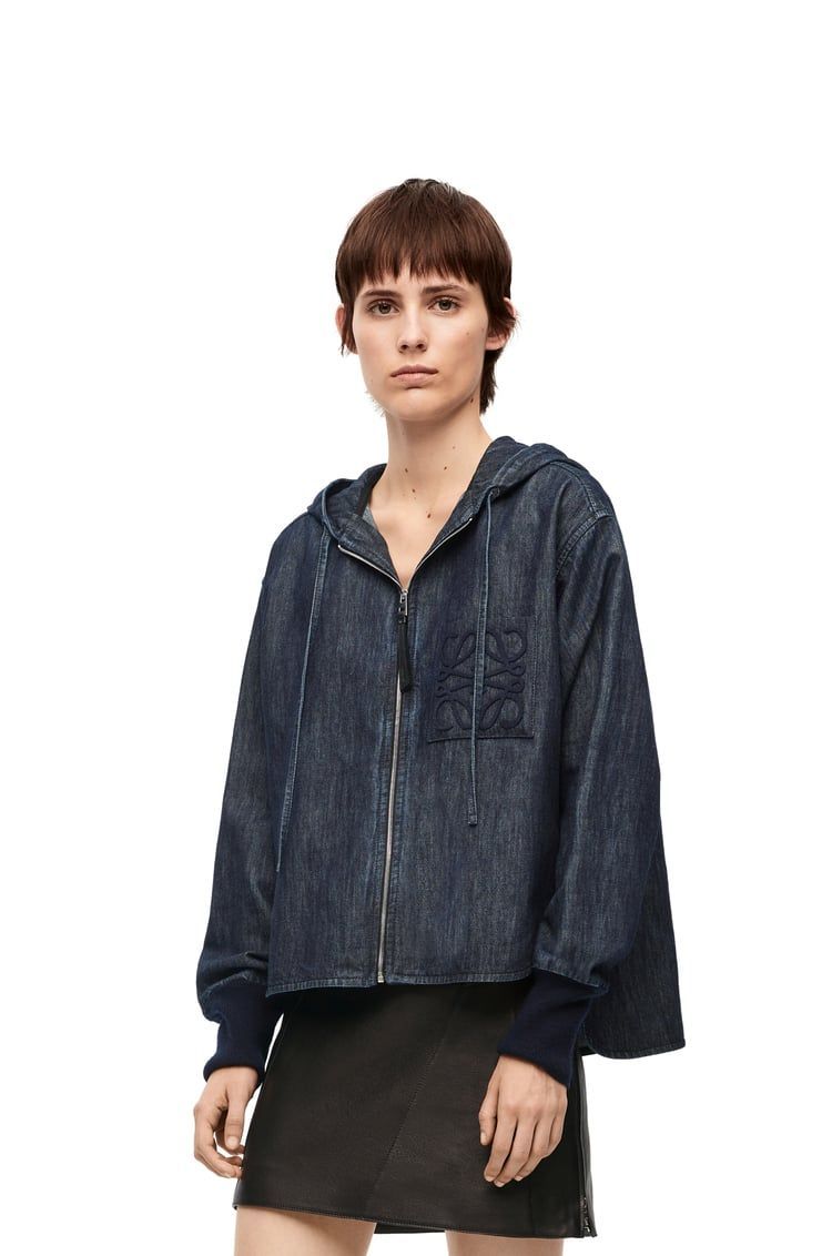 Hooded jacket in denim