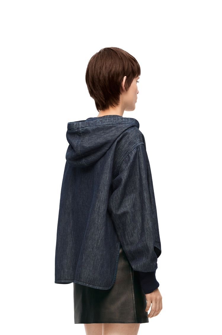 Hooded jacket in denim