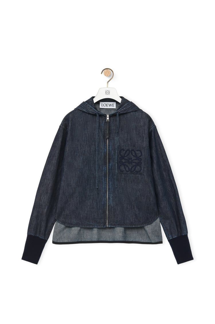 Hooded jacket in denim