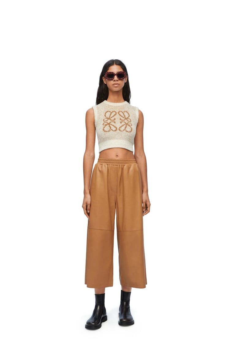 Cropped trousers in nappa lambskin