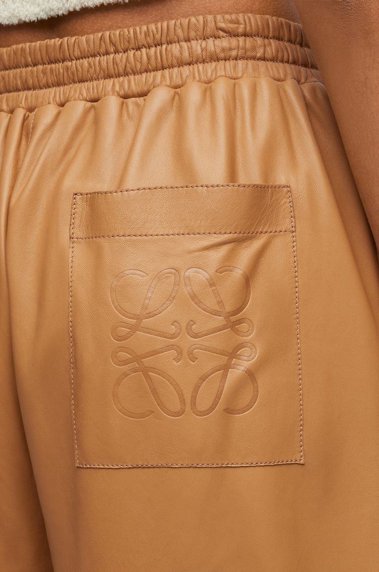 Cropped trousers in nappa lambskin