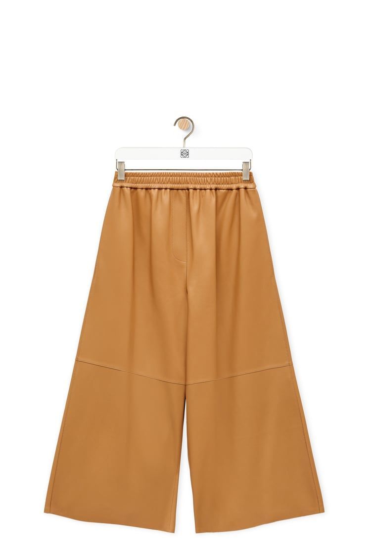 Cropped trousers in nappa lambskin
