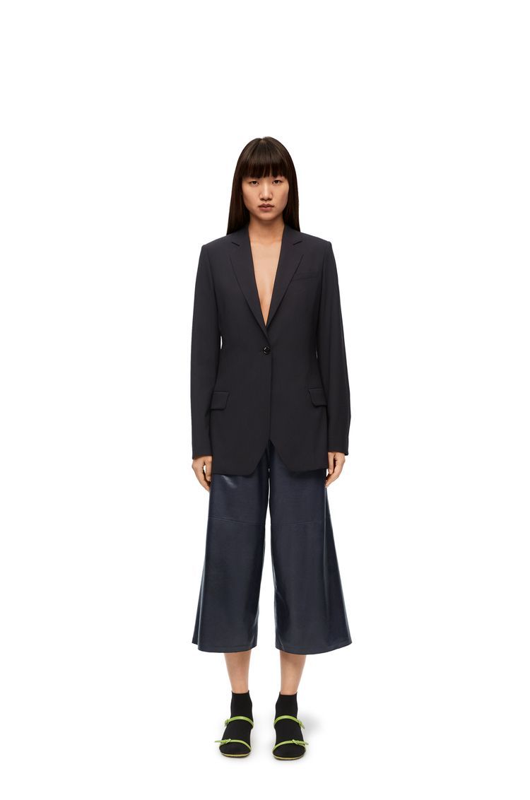 Cropped trousers in nappa lambskin