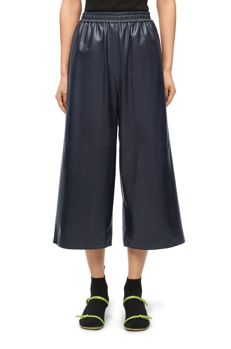 Cropped trousers in nappa lambskin