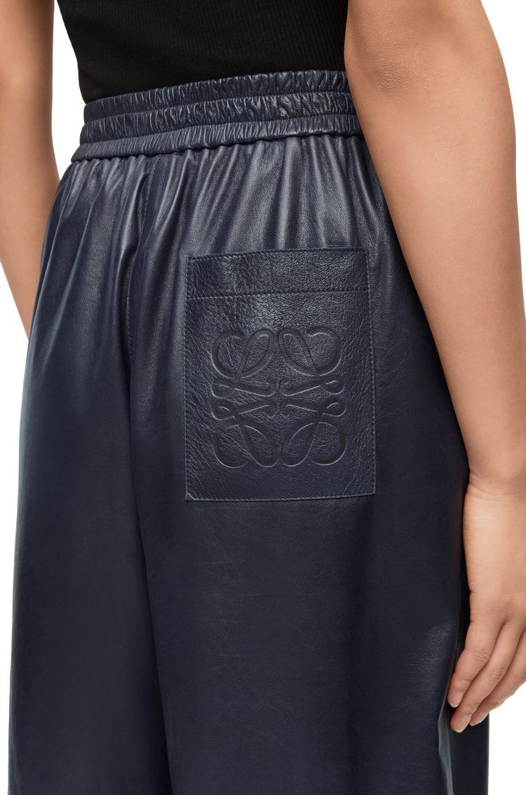 Cropped trousers in nappa lambskin